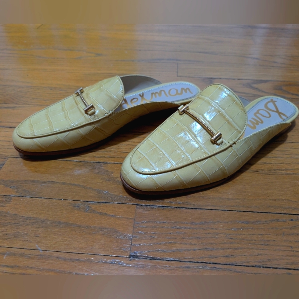 Mules Sam Edelman Linnie Croc-Embossed Faux Leather W Horsebit Size 9 1/2